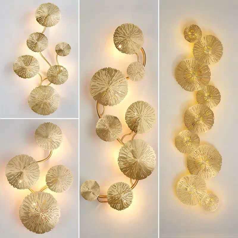 

Wall Lamps Art Lotus Leaf Retro Lamp Study Living Room Decoration Lighting
