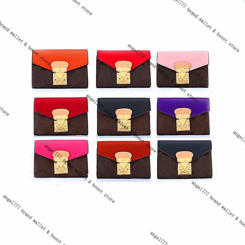 

purse Wallet quality Card Holder PU Leather 5A luxury Designer Origina style Womens Purses Mens Key Ring Credit Coin Mini Wallet Bag Charm Brown, Red