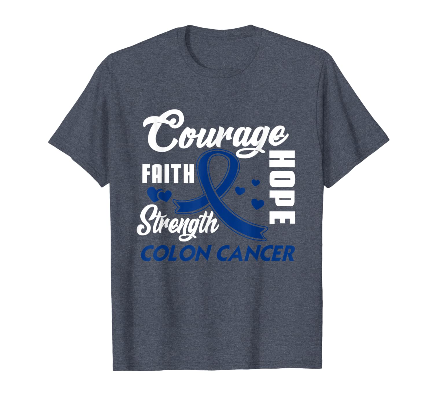 

warrior colon cancer shirt hope cure blue ribbon gifts, White;black