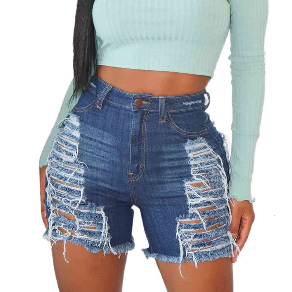 

shorts Sexy Hole Women Denim Blue Cotton Straight Ripped Streetwear Shorts Female 2021 Summer Black Short Jeans Lady, 03