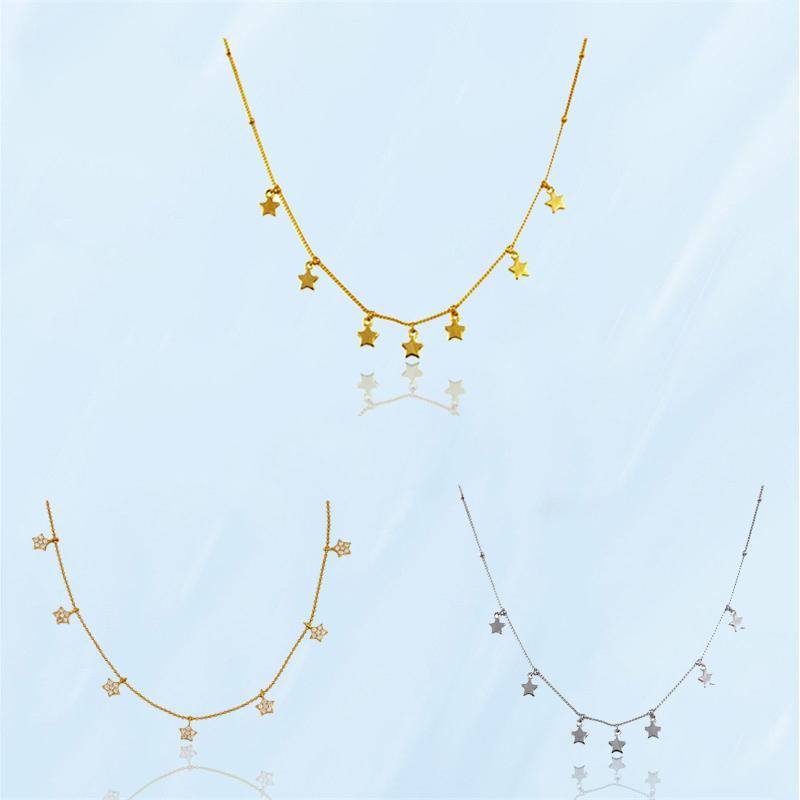 

Pendant Necklaces Women's Vintage Pentagram Inlaid Crystal Pendants Necklace Golden Silver Color Stainless Steel Chain K- Accessories