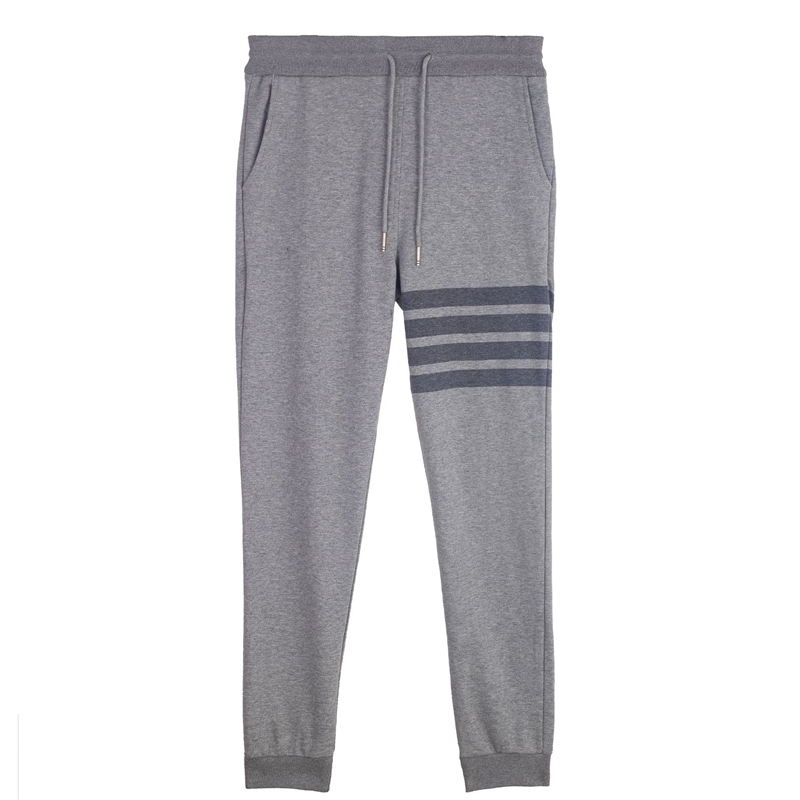 High edition autumn casual blue four bar striped TB and women&#039;s knitted sports pants-image-707341265