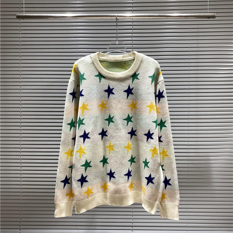 

2021 winter knitted mens sweater wholesale designer hoodie color five-pointed star fashion wool sweatershirt woman casual warm Knitwear, G 1