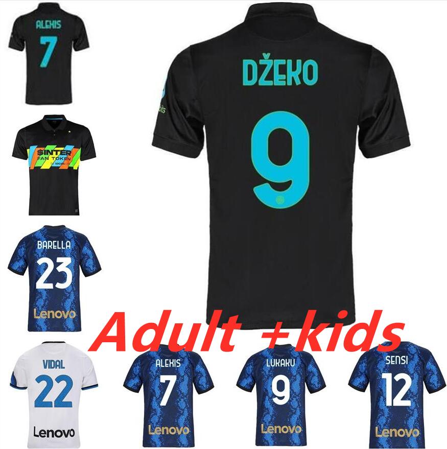 

2022 Inter adult soccer jerseys fourth third 21 22LAUTARO lukaku NAINGGOLAN football shirt maillot de foot, Black