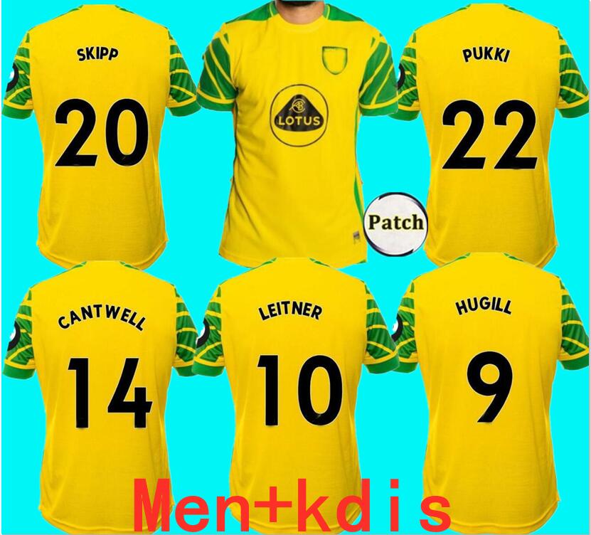 

21 22 NORWICH 2021 CITY HUGILL Soccer Jerseys Home kids kit ROBERTS PUKKI HERNANDEZ BUENDIA STIEPERMANN jersey football shirts yellow 20 Skipp Cantwell, Red