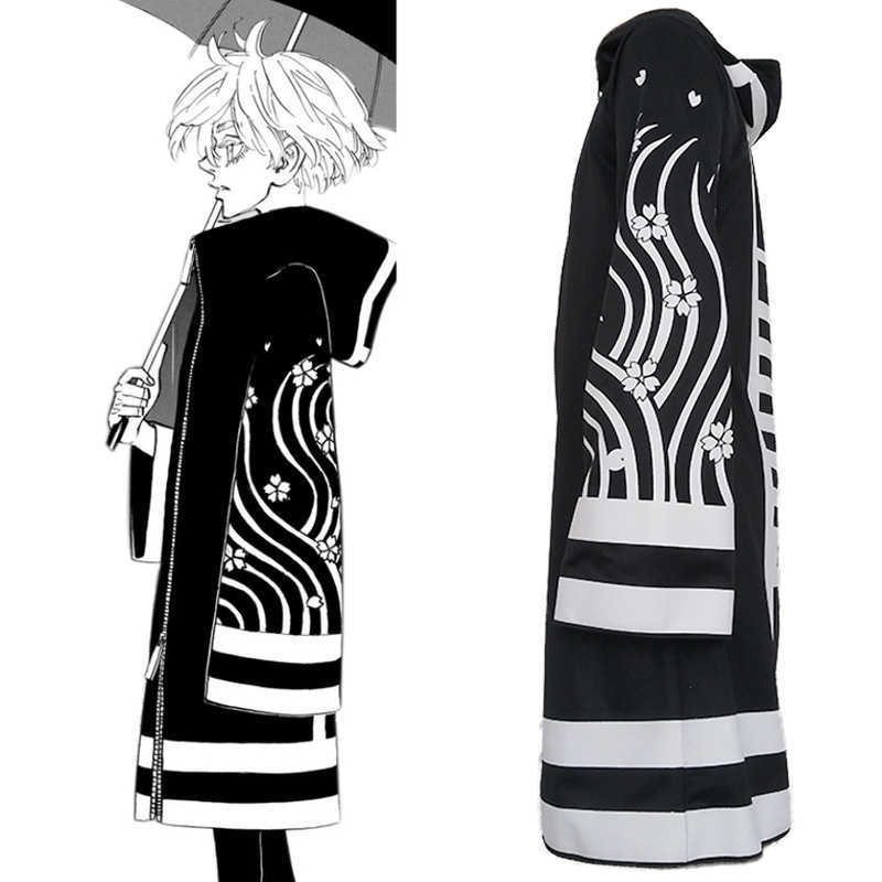 

Anime Tokyo Revenger Gang Brahman Akashi Senju Kawaragi Cosplay Cloak 2021 Halloween Adults Black Trench Ken Ryuguji Uniform Y0913