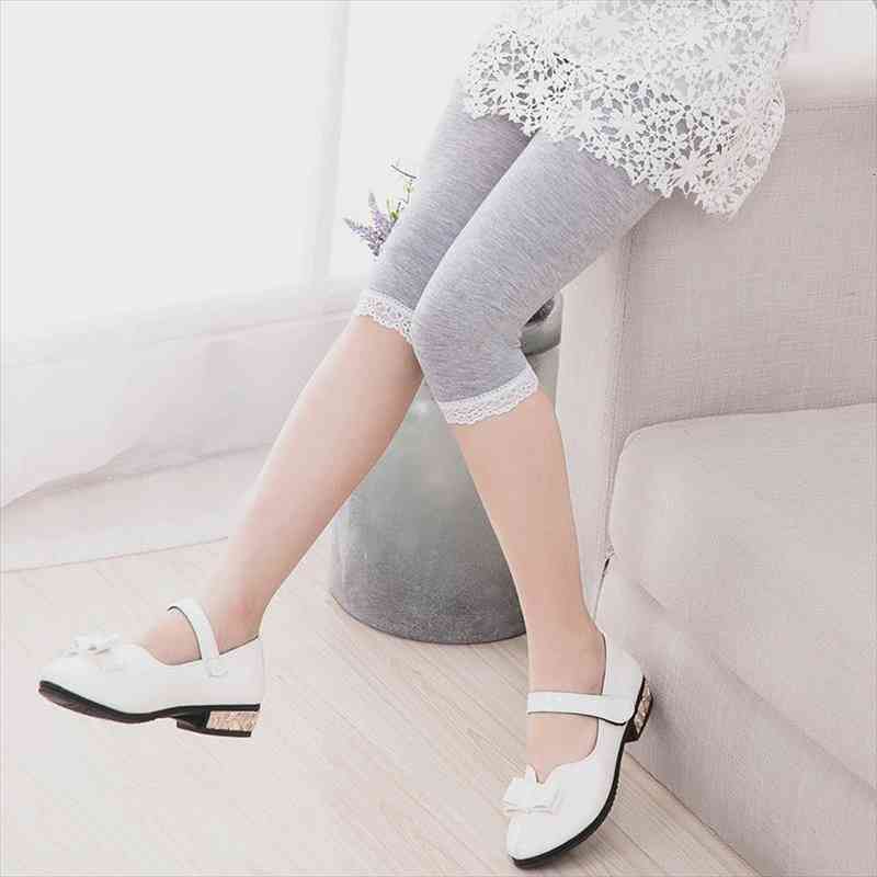 

girls cotton stretchy safety legging summer calf length pants girl pants children trousers kids girls leggings, Blue