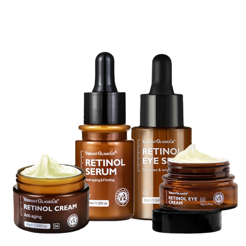 

4Pcs Retinol Facial Skin Care Set Face Cream Eye Serum Firming Lifting Anti-Aging Reduce Wrinkle Fine Lines