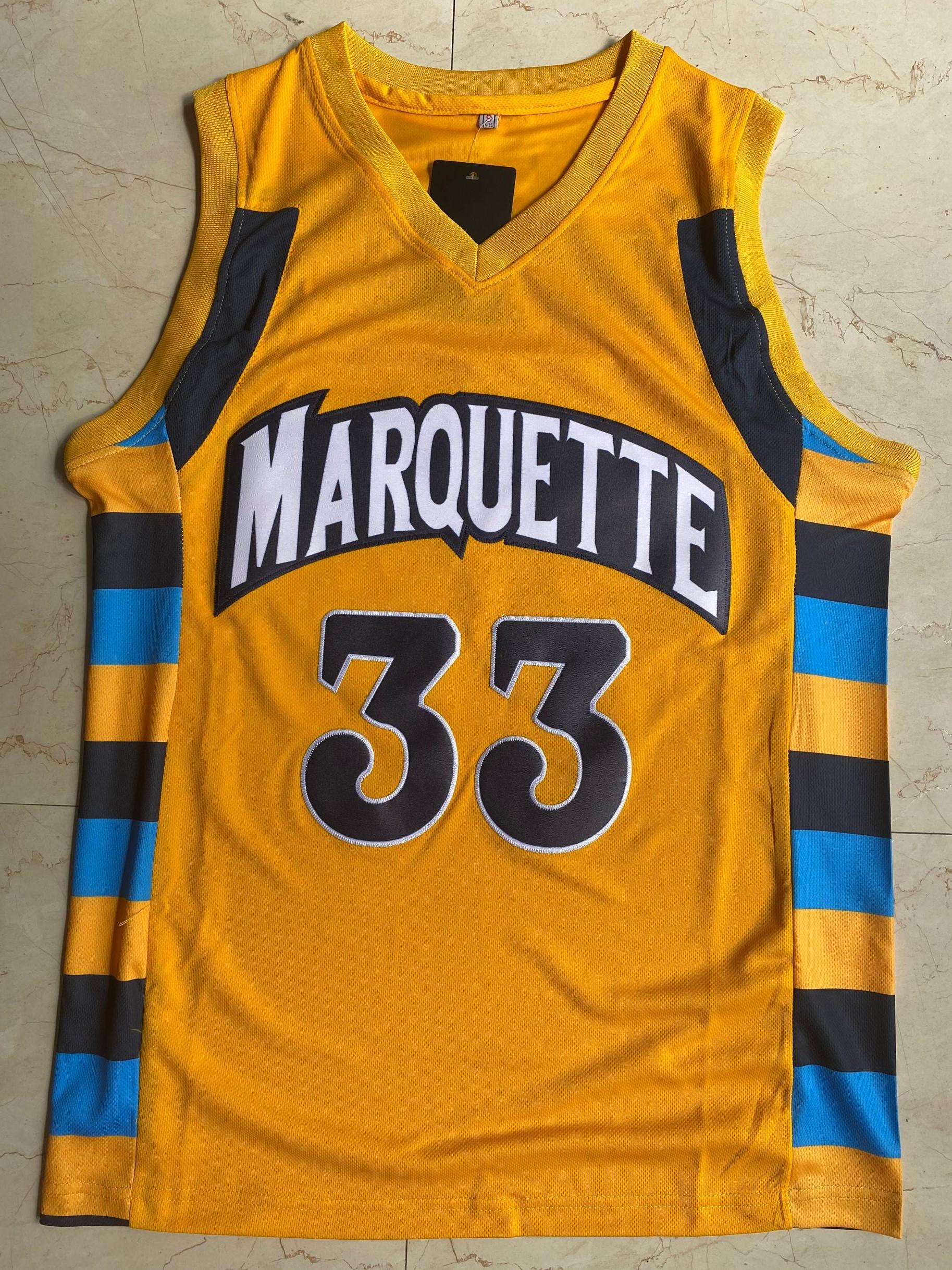 

College 33 Jimmy Butler Marquette Golden Eagles Basketball Jersey Men Stitched University Uniforms Top Quality, Yellow