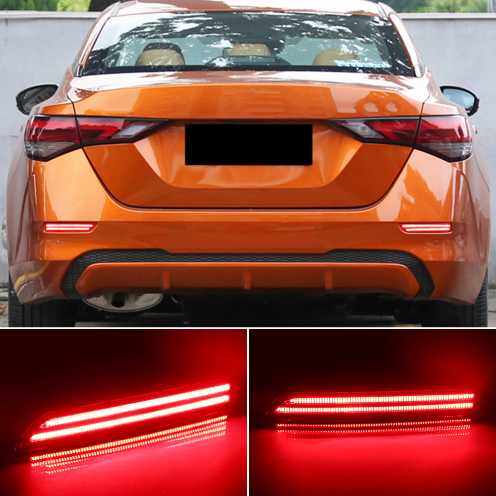 

2PCS LED Rear Bumper Reflector Lights for Nissan Sentra Sylphy 2020 2021 Car Turn Signal Brake lamp Fog Lamp