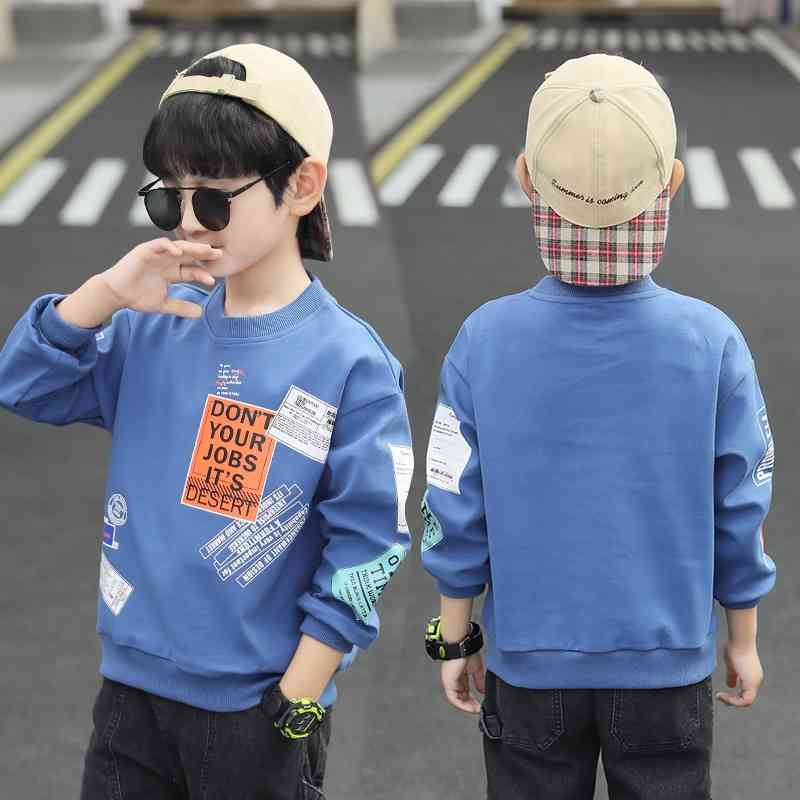 

Boys' sweater 2021 new big foreign autumn boys' handsome top Korean bottomed shirt trendy children's clothes