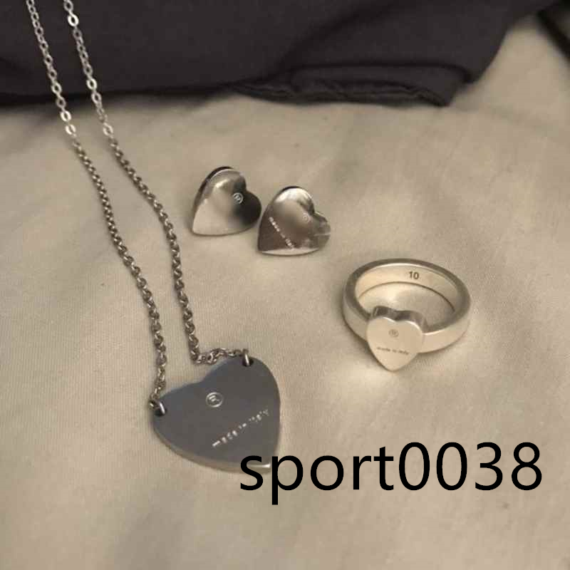

Top Quality Extravagant Simple heart Lover Ring Necklace Earrings Gold Silver Rose Colors Stainless Steel Couple Rings Fashion Women