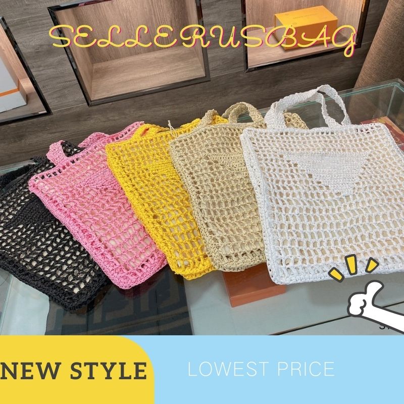 2022 NEW Women P handbags Tote Bag shopping bag handbag high quality fashion linen Large Beach bags luxury designer