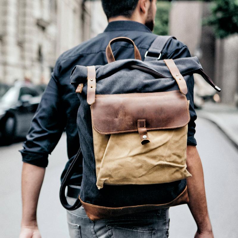 

Backpack MUCHUAN Luxury Vintage Waterproof Laptop Backpacks For Men Retro School Bags Teenagers Large Capacity Daypacks Russian, Black