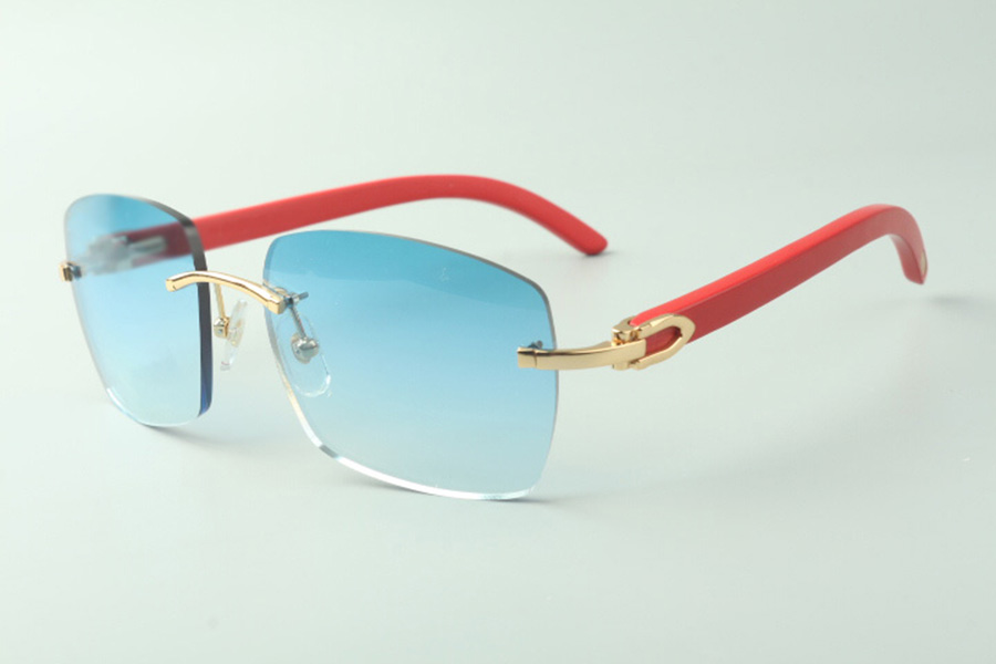 

Classic designer sunglasses 3524025, red wooden temples glasses, size: 18-135 mm