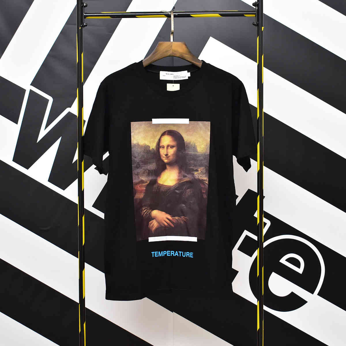 

New styleMonalisa smile 2021 ow high definition digital print short sleeve T-shirt, White;black