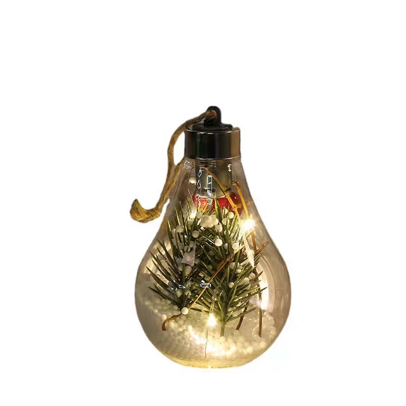 

LED Transparent Christmas Light Ball Ornament Christmas Tree Decoration Pendant Plastic Bulb Home Birthday Gifts