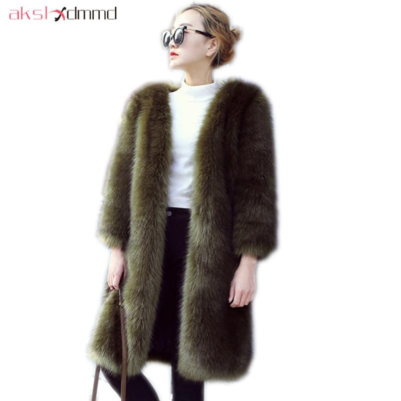 

Women's Fur & Faux AKSLXDMMD Fashion Coat 2021 Thick Long Jacket Winter Overcoat Outerwear LH1249, Black