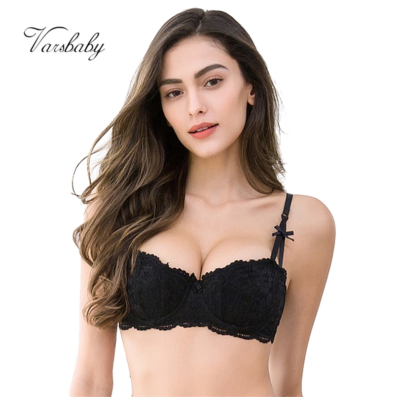 

Varsbaby sexy lace bra half cup push up underwear thin cotton women bras 211110, White