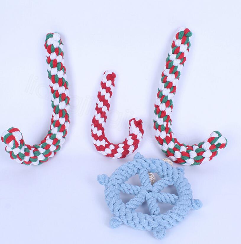 

Dog Braided Cane Rudder Chew Toy Pet Supplies Cotton Rope Training Interactive Play Bite Toys Christmas Crutch rope pet supplies wjl0121