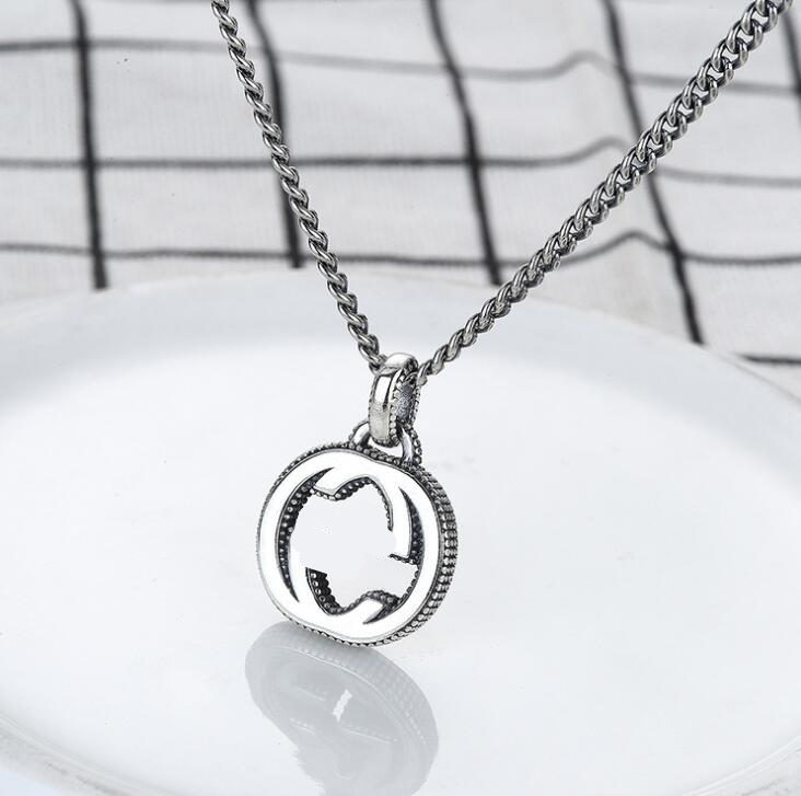 

2020 top Quality Luxury Letter 925 Silver Chain Necklace Retro Couple Necklace Men and Women Pendant Designer jewelry Gift