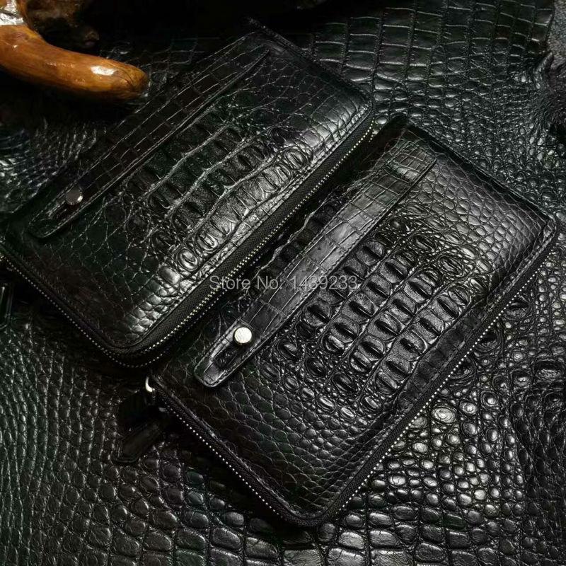 

Wallets 100% Genuine Alligator Skin Leather Long Big Size Men Wallet Purss,double Zipper Closure Clutch, Red;black