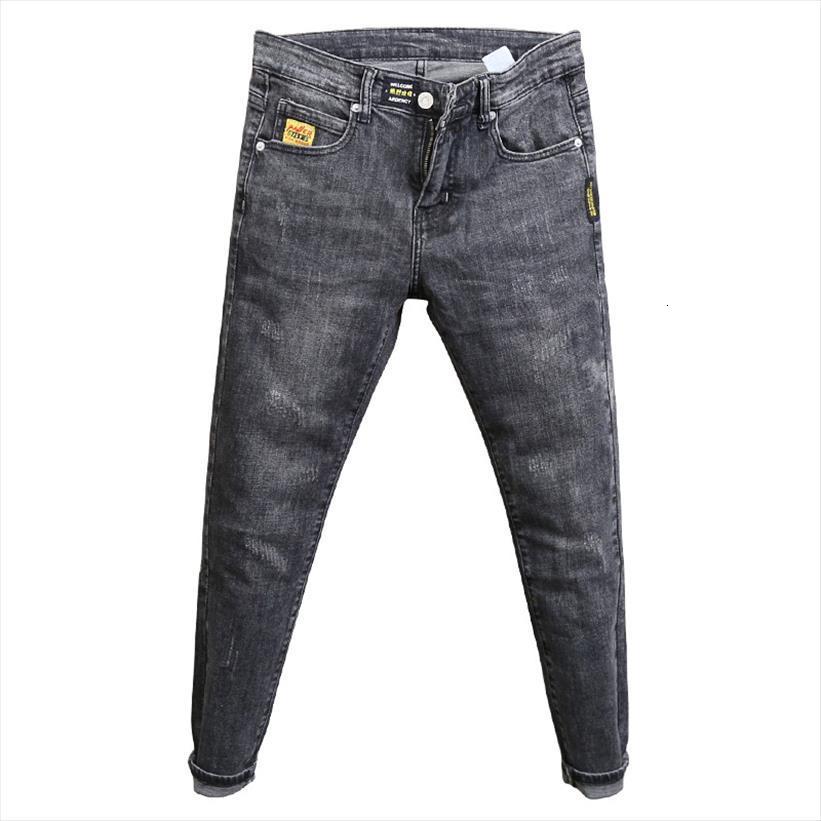 

spring autumn fashion teenagers women pant denim jeans social spirit guy korean slim tight skinny men pencil pants, Black