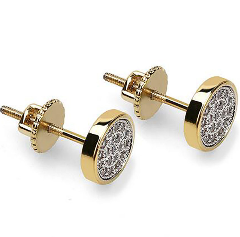 

14mm Gold Jumbo Circle CZ Iced Out Bling Bling Earrings Earring 1 Pair Micro Pave Cubic Zircon Earring Men Women Fashion Jewelry ZHL3523, Golden;silver