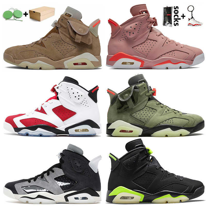 

Retro With Box Jumpman 6 Basketball Shoes 6s Travis Scotts British Khaki Cactus Jack Aleali May Carmine Electric Green Tech Chrome Sports, Item18 washed denim 40-47