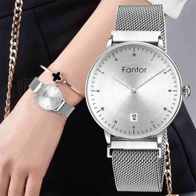 

Fantor Ladies Bracelet Watch Women Small Dial Mesh Belt Quartz Wristwatch Lady Waterproof Luxury Brand Fashion Dress Clock 210608, Gold white