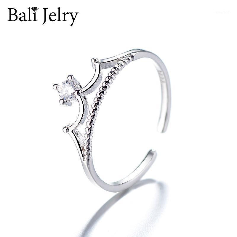 

Cluster Rings BaliJelry Ring Silver 925 Jewelry Accessories Crown Shape Zircon Gemstone Open For Women Wedding Engagement Drop1