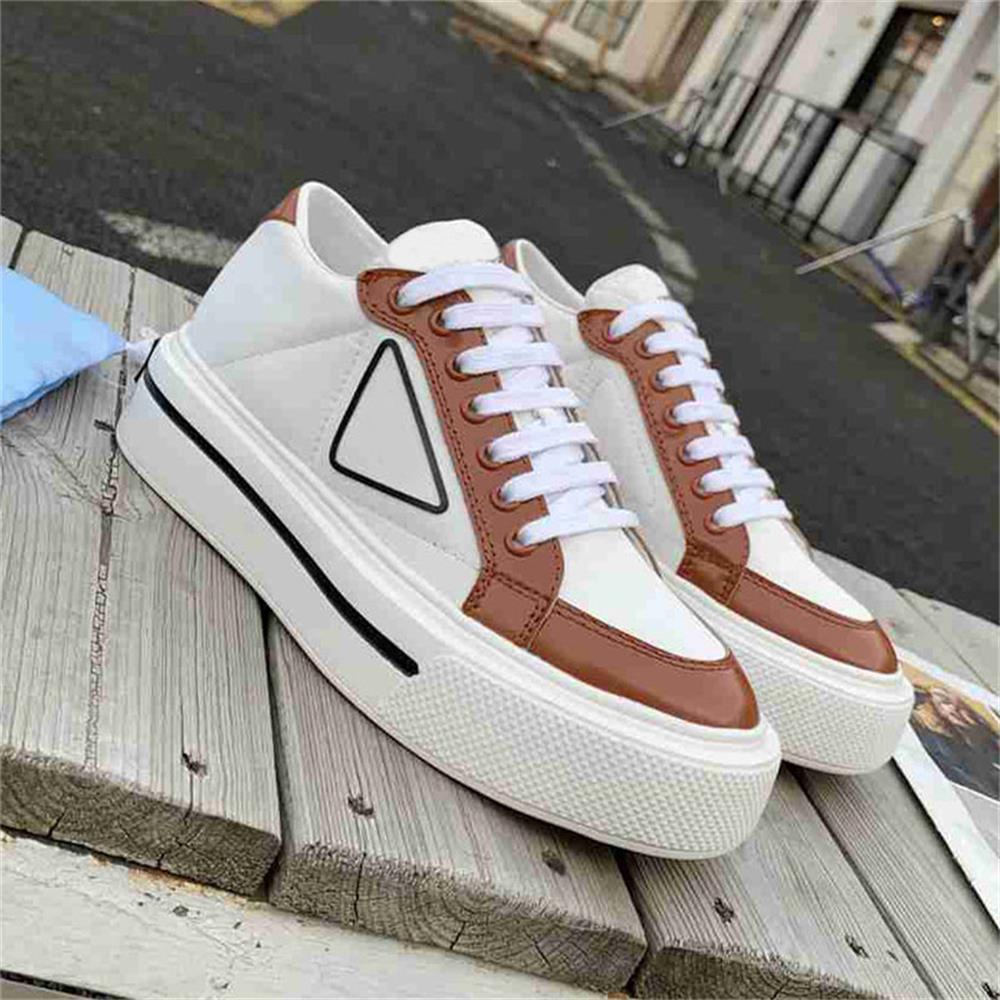 

2021Designer Casual Shoes Canvas Classic Platform Triple Black White Pink Brown High Low Mens Women Sport Sneakers Size 36-40 box, Color12