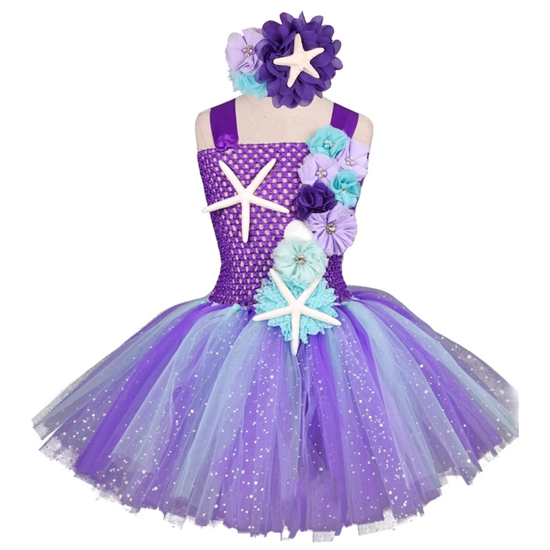

mermaid ariel princess dress for girls, White