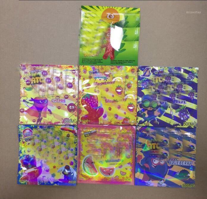 Gift Wrap 500mg Watermelon Cherry Smell Proof Mylar Foil Bag 3 Sides Sealed Flat Pouch Infused Gummies Exotic 420 710 Edibles Packaging-image-741554104