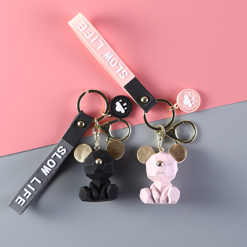 

Fashion Cartoon Big Ears Bears key chain Cute Animal Bears Doll Keychains Women Car Bag Pendant Trinkets Keyring