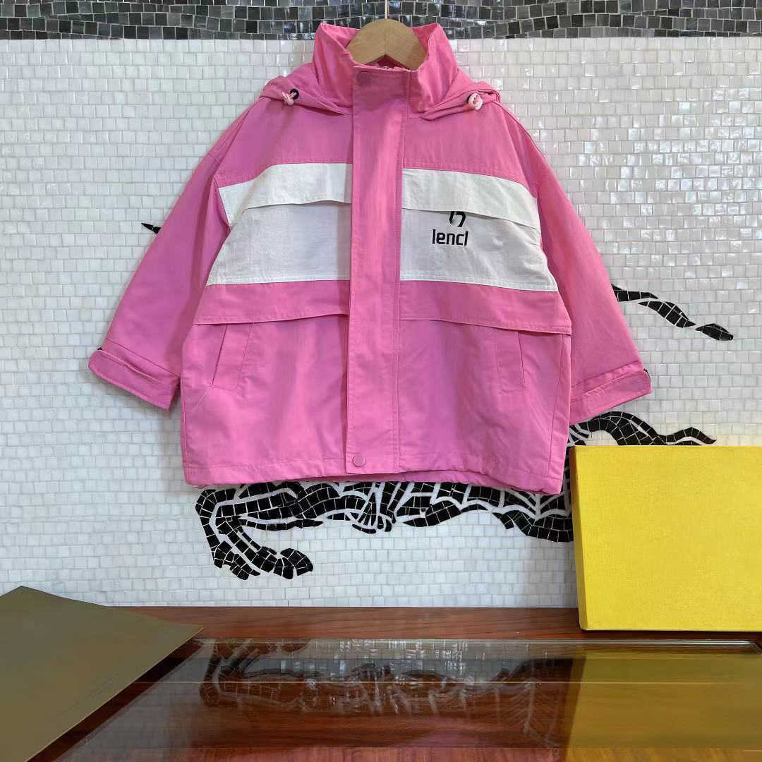 

luxury kids long jackets children's designer outwear for boys and girls size 110-160 pink color
