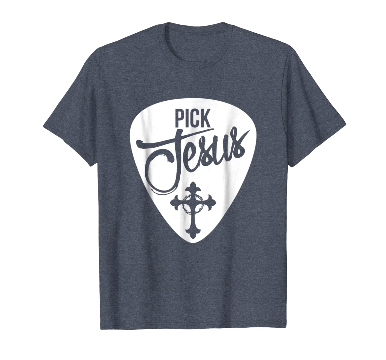 

pick jesus guitar pick t shirt musician guitar player gifts, White;black