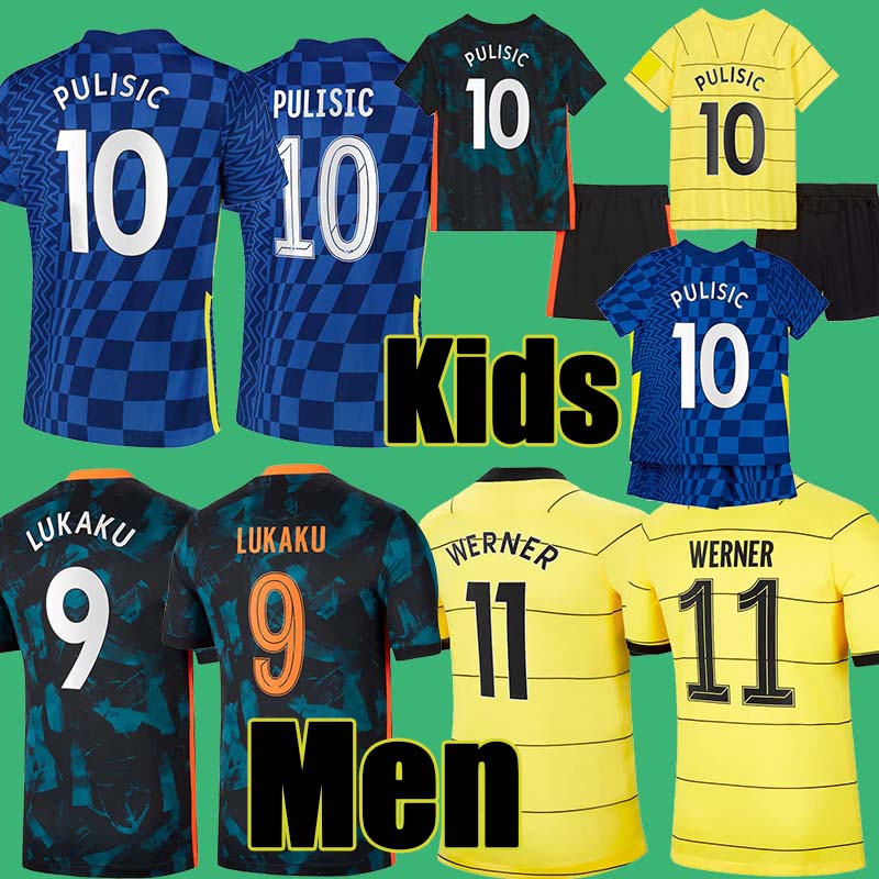 

#9 LUKAKU #10 PULISIC Home Blue Soccer Jerseys 2021/2022 Away Yellow #11 WERNER #19 MOUNT Soccer Shirts 21/22 #29 HAVERTZ #7 KANTE 3rd Short Sleeve Football Uniforms, Away epl patch