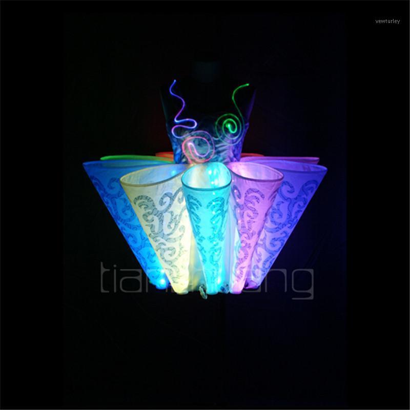 

Party Decoration TC10-1 Ballroom Dance Led Light Costumes Singer Stage Show Wears Programmable Dresses Catwalk Performance Clothe Bar Skirt