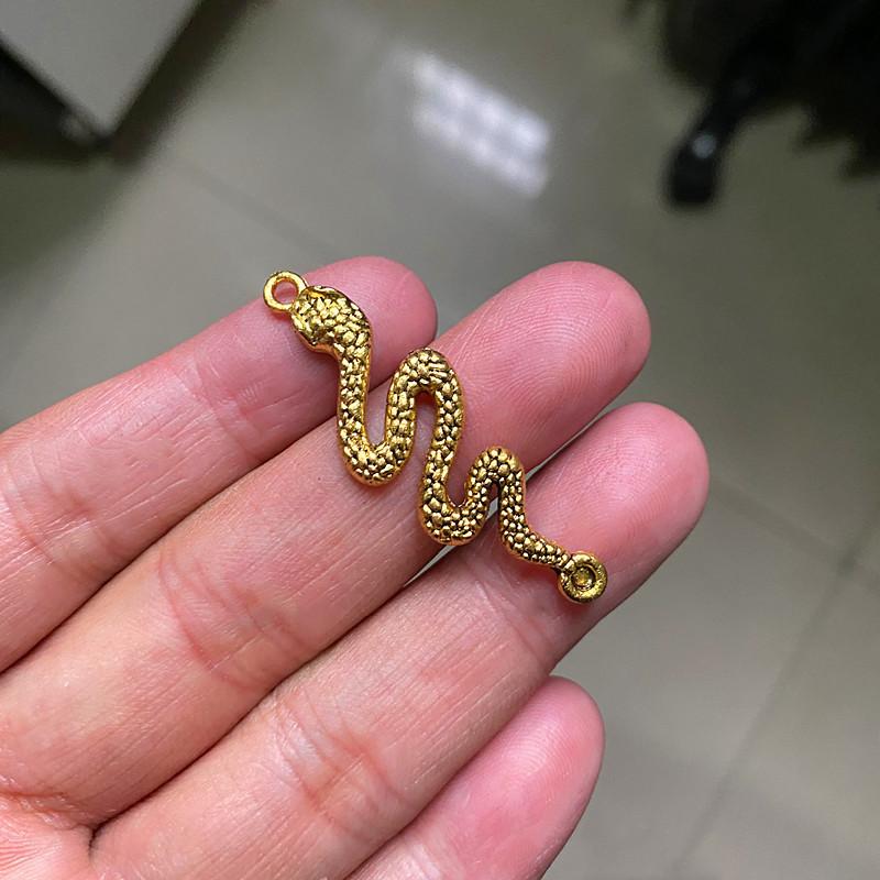 

Charms 12Pcs 43x14mm Snake Connector Pendants Antique Gold Tone Jewelry Making DIY Bracelet Necklace Handmade Craft, Bronze;silver