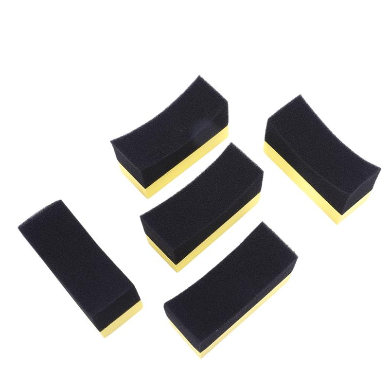 

Car Sponge 5x Professional Automotive Wheel Washer Tyre Tire Dressing Applicator Curved Foam Pad Black+yellow