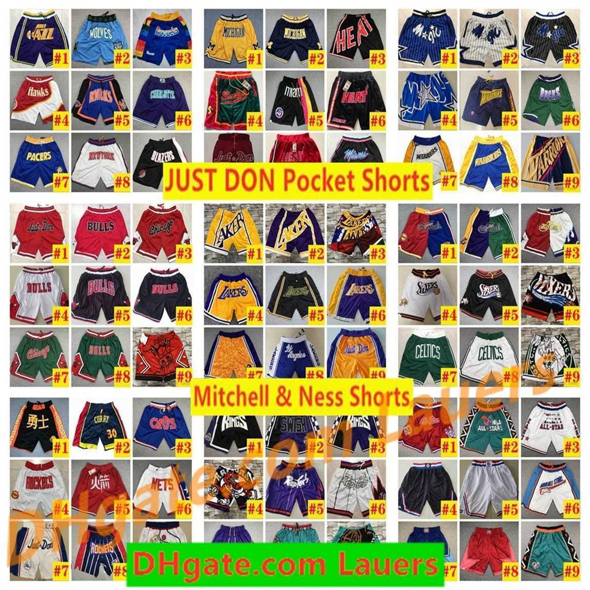 

Stitched Mens Basketball Just Don Pocket\\r Shorts Hip-hop All City Teams Big Face Name Year Id Tags Mitchell & Ness Sweatpants Sports, White;black