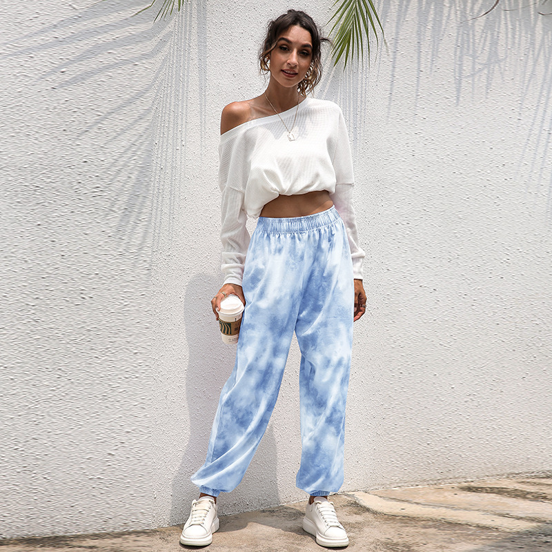 

Women Long pant Spring Summer loose tie dye women Sweatpants Oversized Joggers Streetwear High Waisted Trousers 210524, Pink