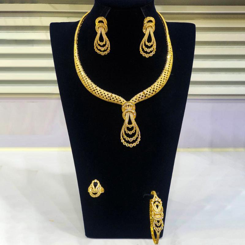 

Earrings & Necklace GODKI Bowknot 4Pcs African Jewelry Sets For Women Wedding Luxury Naija Dubai Set Cubic Zirconia Bridal, Silver