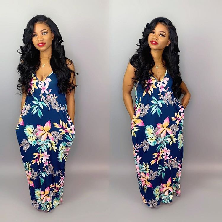 

2021 Casual Printed Slip Maxi Women's striped Dress Ladies Clothes, Black;gray