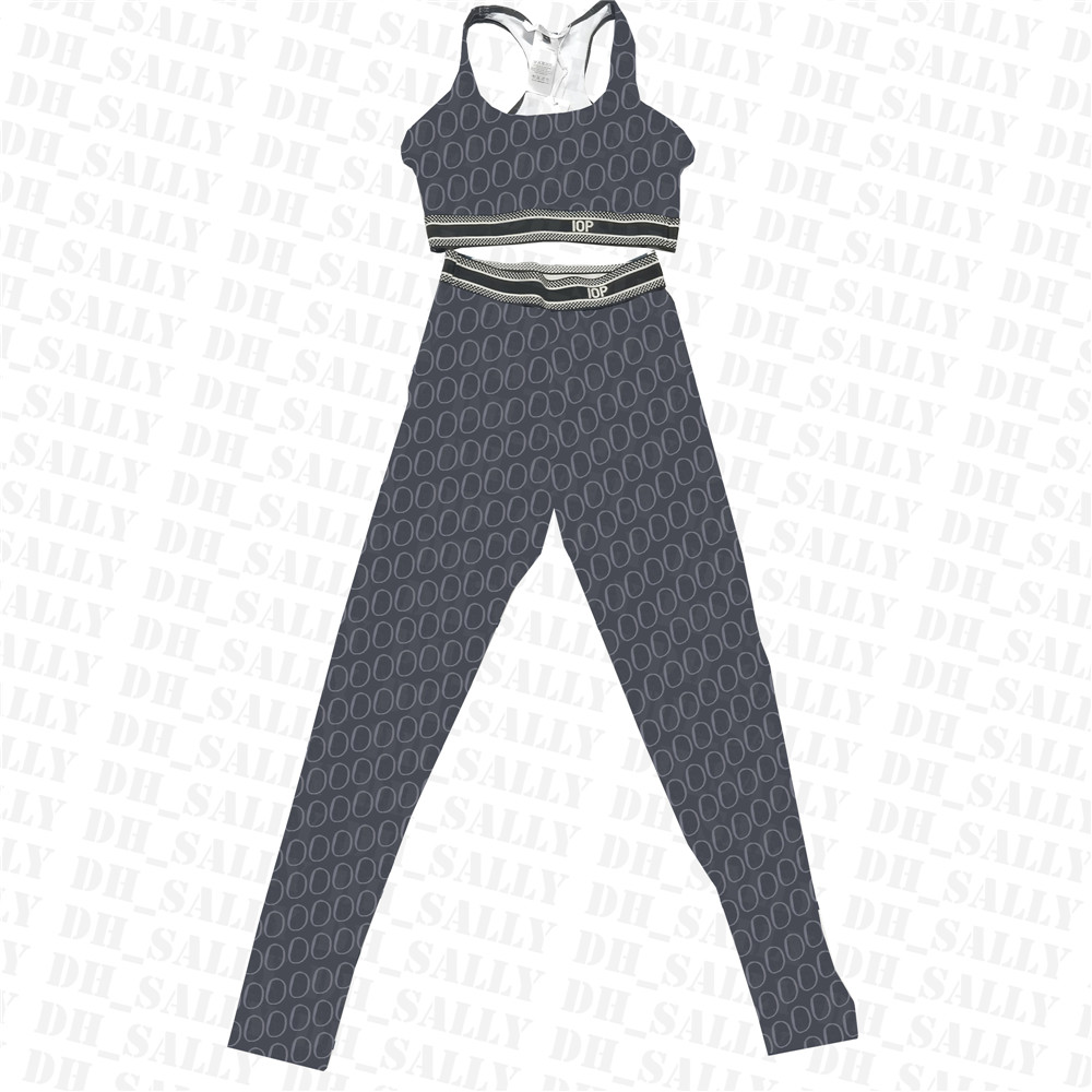

Womens Yoga Outfits Breathable Sleeveless Sports Vest Gym Stretchy Leggings Designer Letter Print Sportswear Workout Tracksuits, Extra shipping fee