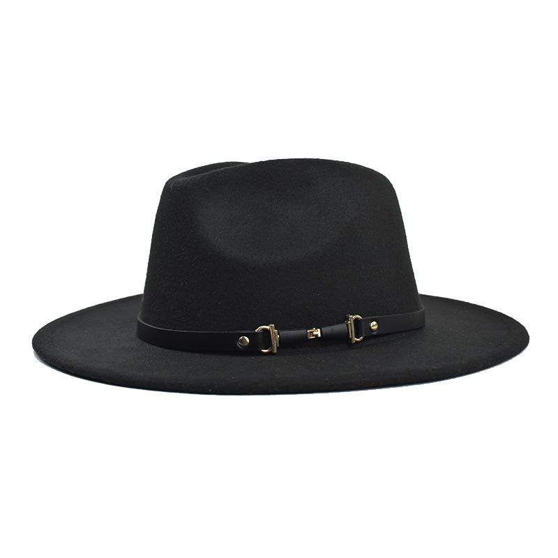 

Wide Brim Hats Jazz Hat European American Women's Cap Fedoras Men's Spring Felt Cowboy Beach Black Sun Winter Autumn Fashion Wholesale