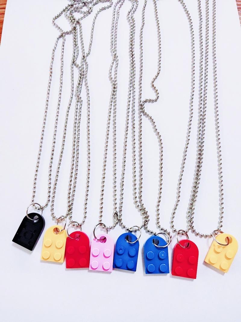 

Pendant Necklaces Friendship Couple Necklace Women For Men Detachable Heart-shaped Building Block Love Choker Jewelry Wholesale