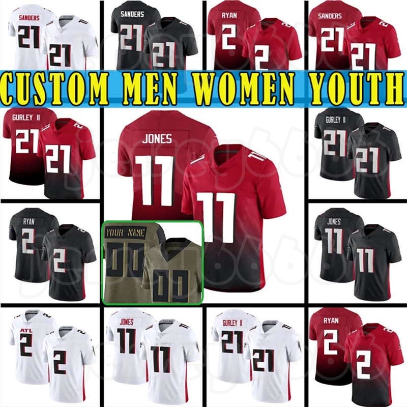 

8 Kyle Pitts Custom Mens 11 Julio Jones Football Ridley Jerseys Tony Gonzalez 2 Matt Ryan 97 Grady Jarrett 21 Todd Gurley II Hayden Hurst Deion Sanders Women Youth, Custom mens (lie y)