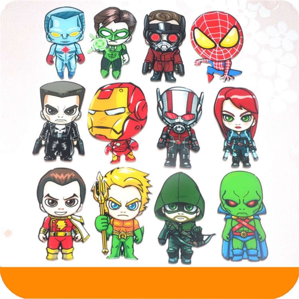 

Weiman iron man Spiderman Captain America Avengers League badge cartoon acrylic Brooch, Gray